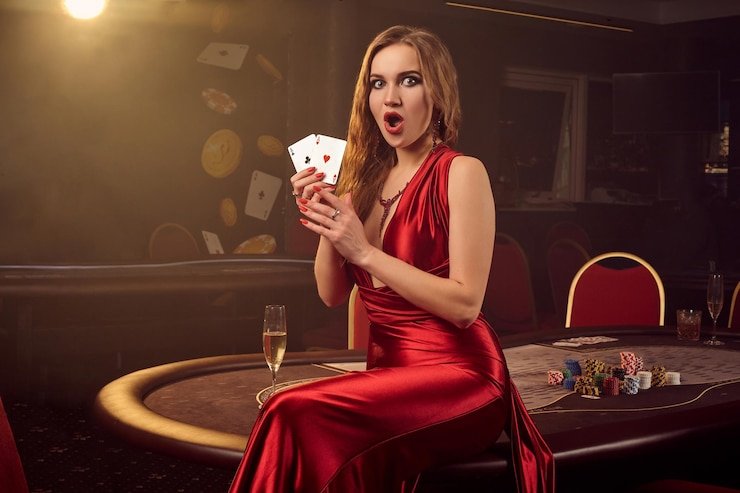 Meja Caribbean Stud Poker langsung dengan dealer di studio garda toto