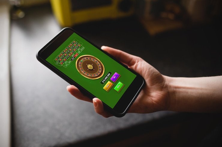 Tampilan slot Joker Gaming di aplikasi garda toto dengan reel dan tombol taruhan